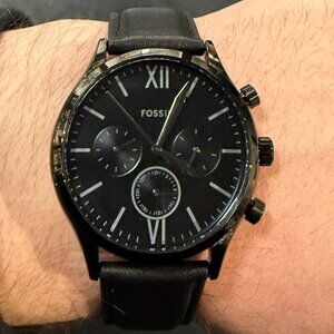 Fenmore Multifunction Black Leather Watch